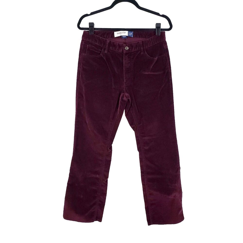 Gap Retro Preppy Bootcut Corduroy Pants Womens 8 Red 70s Inspired Stretchy